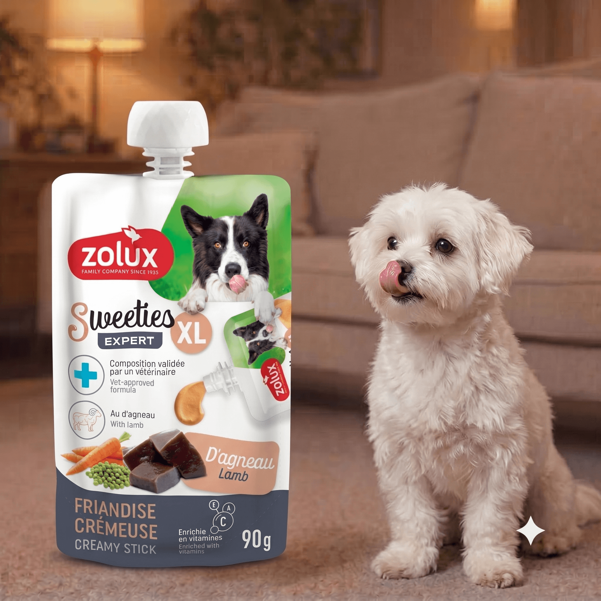 ZOLUX SWEETIES XL Cremiger Hundesnack mit Lamm 90 g – Bild 7