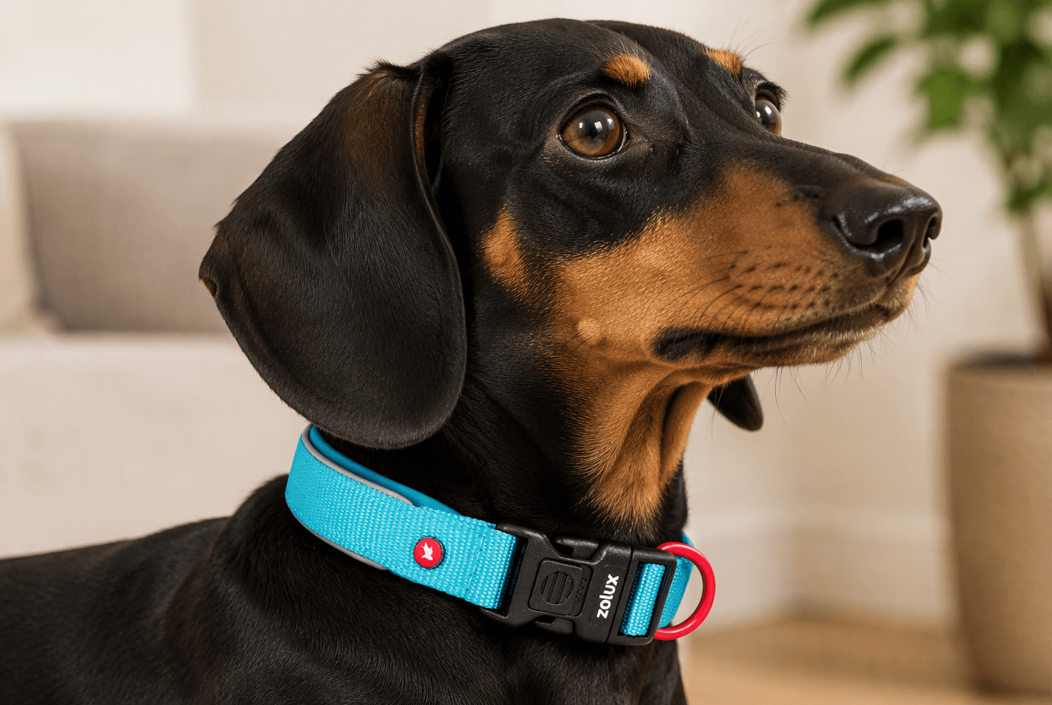 ZOLUX Premium-Nylon-Hundehalsband, Größe XS, 30–35 cm, 15 mm, türkis – Bild 6