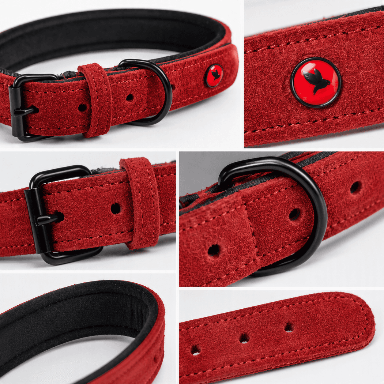 ZOLUX Komfort-Lederhalsband für Hunde, 33–39 cm, 18 mm, rot – Bild 6