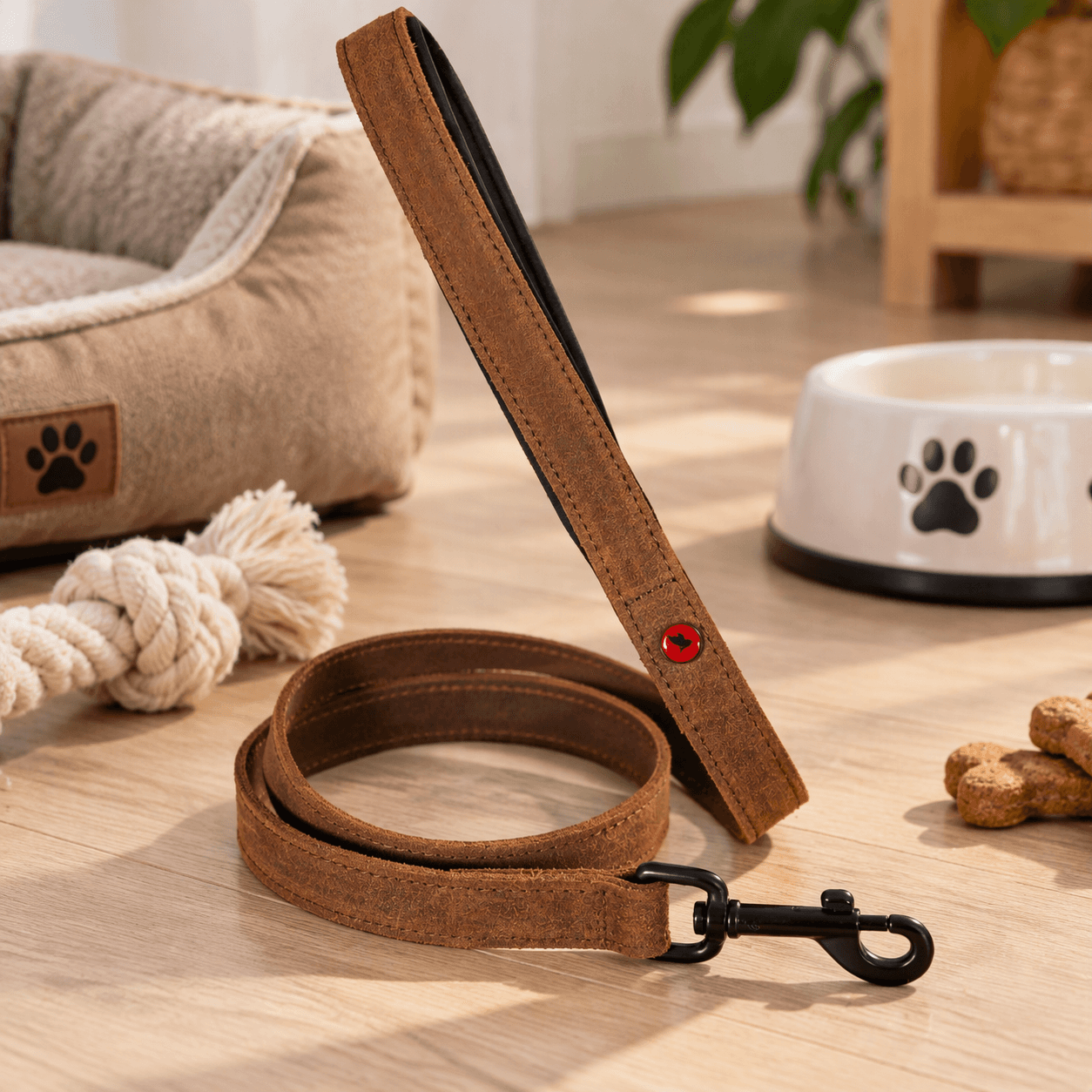 ZOLUX Komfort-Lederleine für Hunde, 1 m, 15 mm, braun – Bild 7