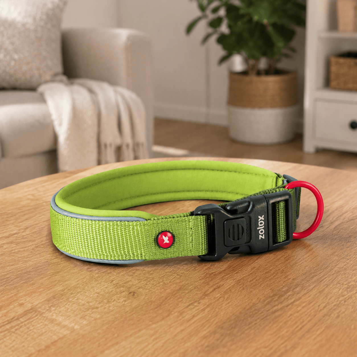ZOLUX Premium-Nylon-Hundehalsband, Größe XXS, 25–30 cm, 15 mm, hellgrün – Bild 4