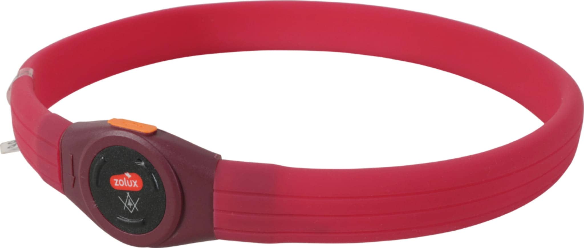 ZOLUX LED-Hundehalsband – Leuchtend, Silikon – Für langes Fell – BIVOUAK, Rot – Bild 4