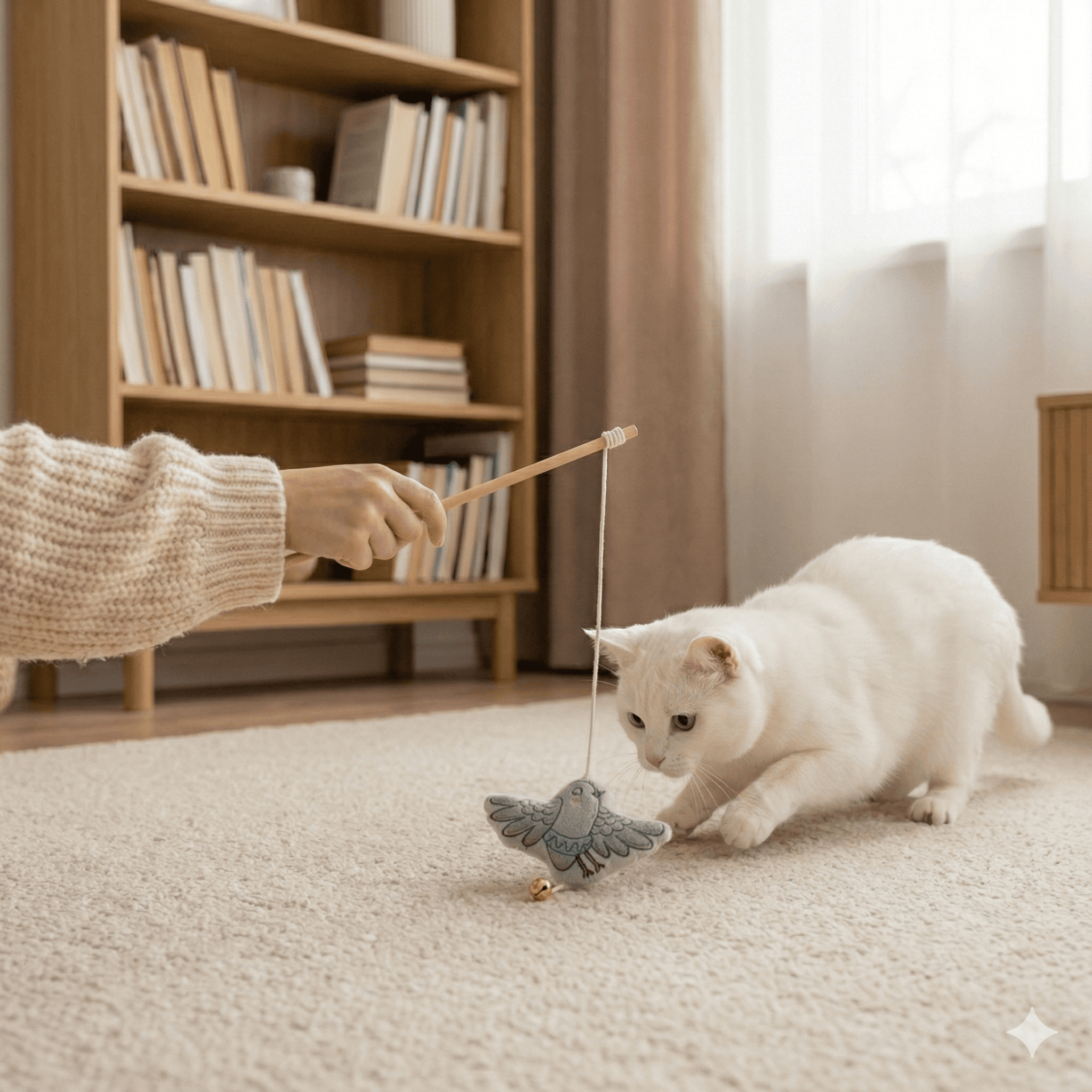ZOLUX CHATOUILLE Bambus-Spielangel für Katzen mit Vogel im Tutu, 48,8 cm – Bild 2