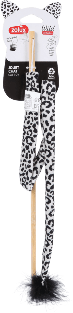ZOLUX Katzenangel WILD mit Federn, 65 cm, schwarz – Bild 1