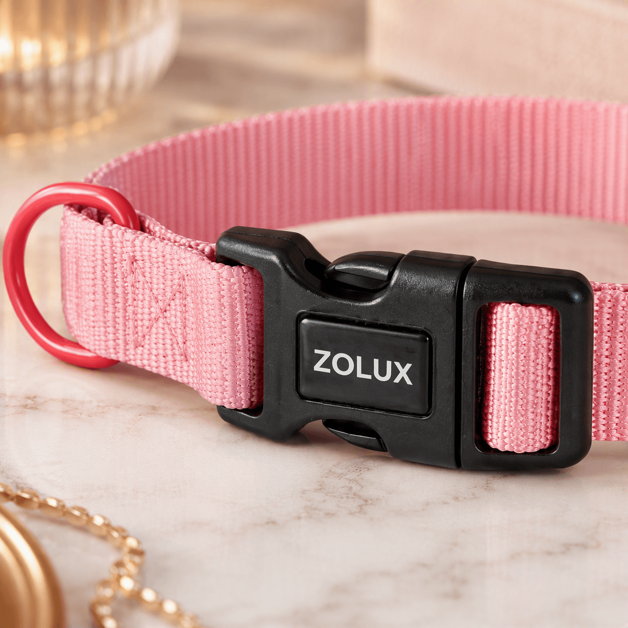 ZOLUX Klassisches Nylon-Hundehalsband, 31–48 cm, 20 mm, rosa – Bild 6