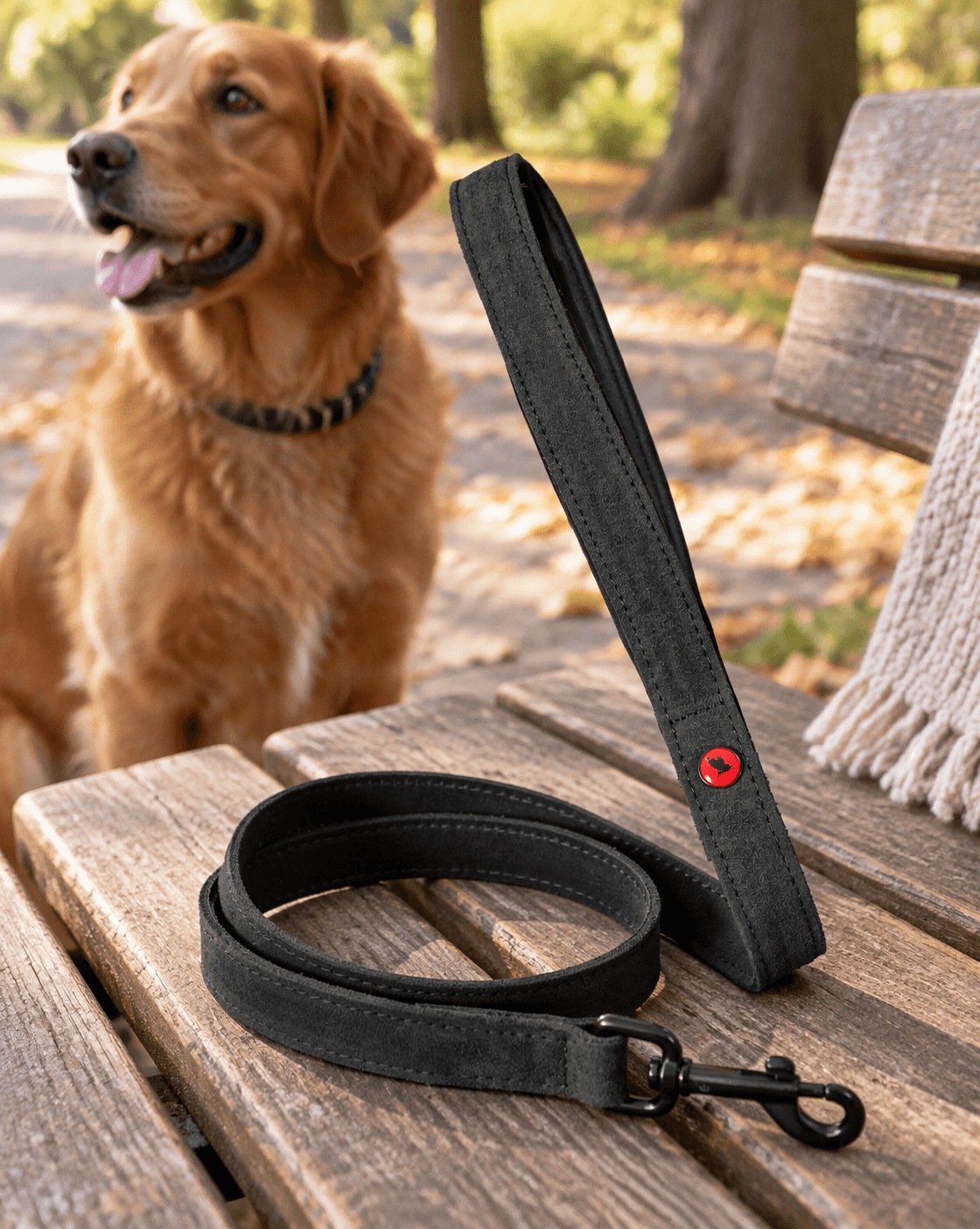 ZOLUX Komfort-Lederleine für Hunde, 1 m, 15 mm, schwarz – Bild 7