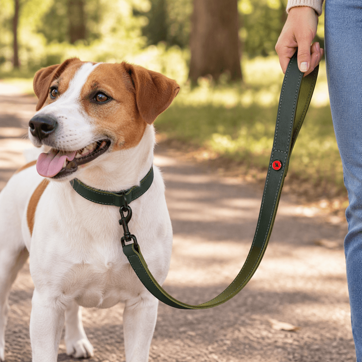 ZOLUX Klassische Lederleine für Hunde, 1 m, 15 mm, grün – Bild 8