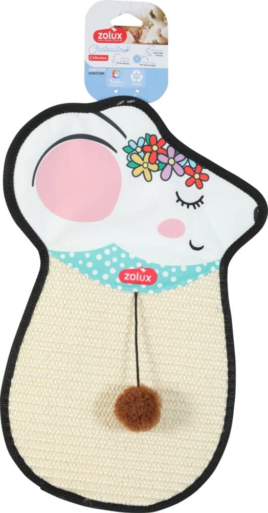 ZOLUX CHATOUILLE Hänge-Kratzbrett in Mausform aus Sisal mit Spielzeug, 51 cm – Bild 1