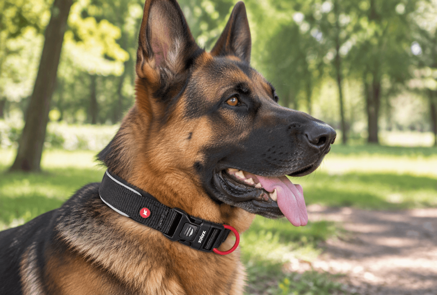 ZOLUX Premium-Nylon-Hundehalsband, Größe L, 45–50 cm, 25 mm, schwarz – Bild 7