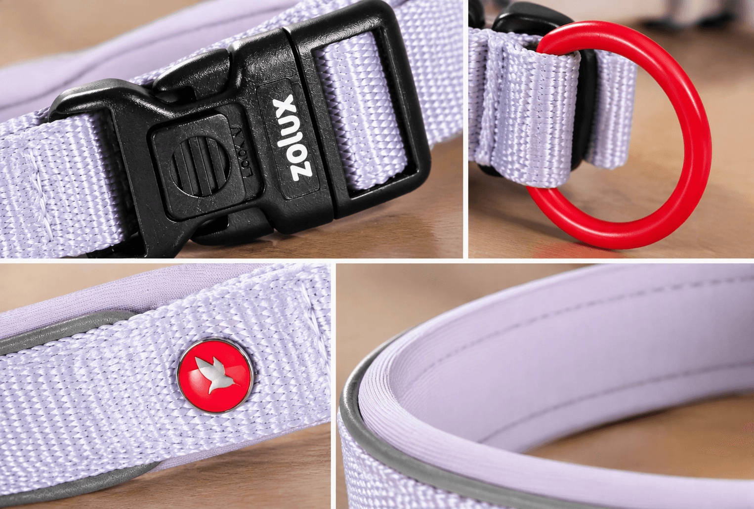 ZOLUX Premium-Nylon-Hundehalsband, Größe XL, 50–55 cm, 25 mm, lila – Bild 5