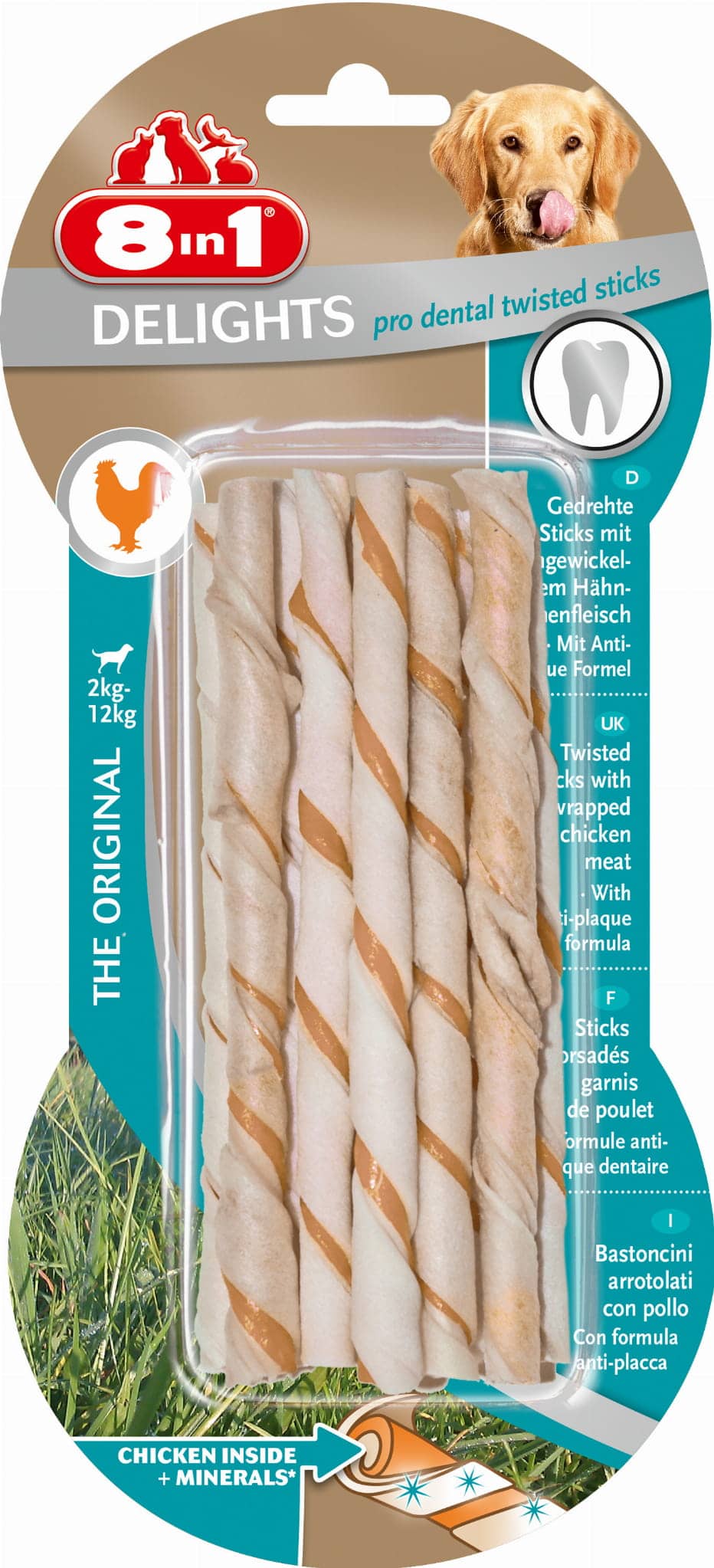 8in1 Hundesnack Zahnpflege-Sticks Delights Pro Dental 10 Stück – Bild 2