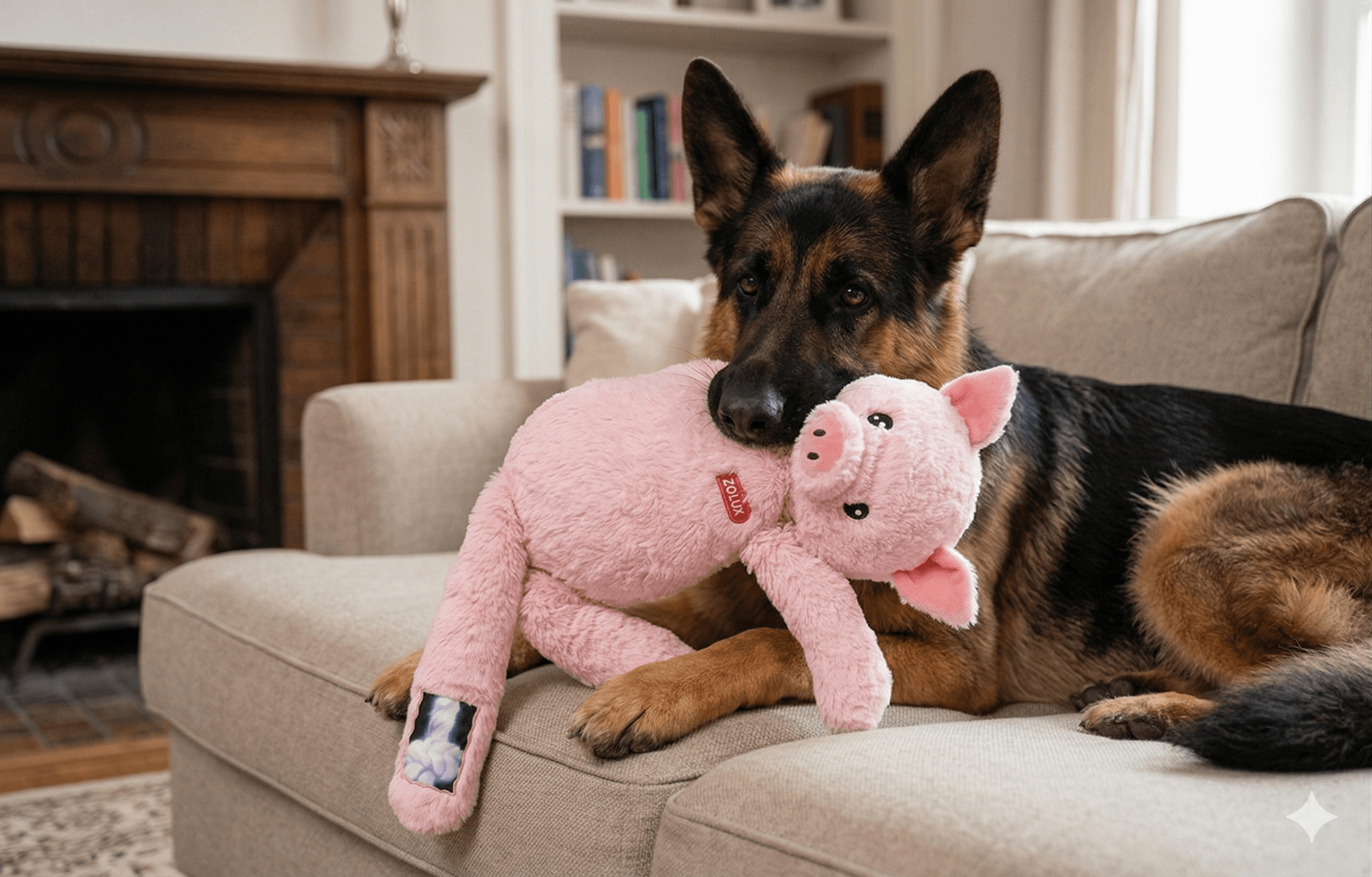 ZOLUX FURRY FARM Plüsch-Hundespielzeug, Schwein Jason, 60 cm – Bild 7