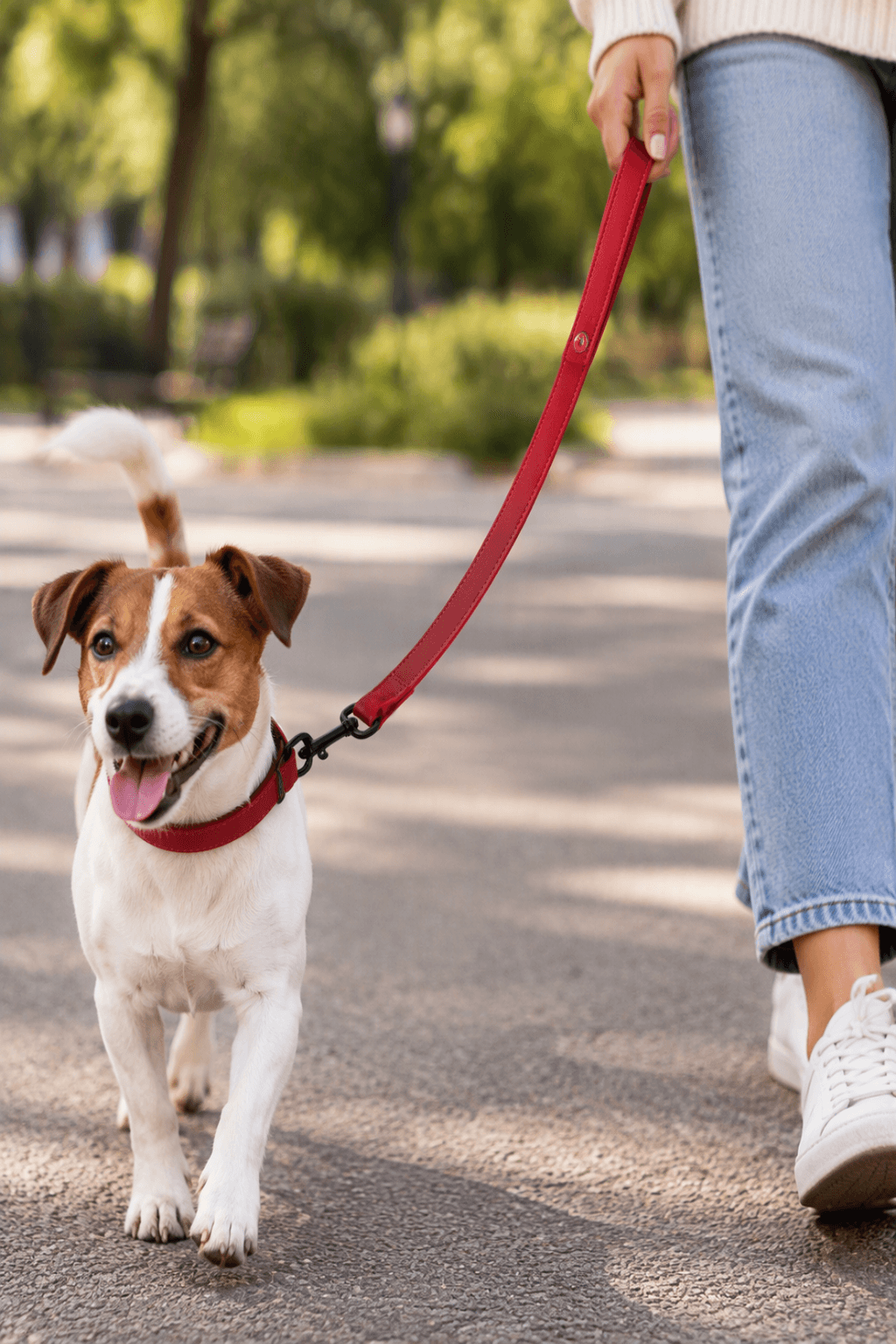 ZOLUX Klassische Lederleine für Hunde, 1 m, 20 mm, bordeauxrot – Bild 8
