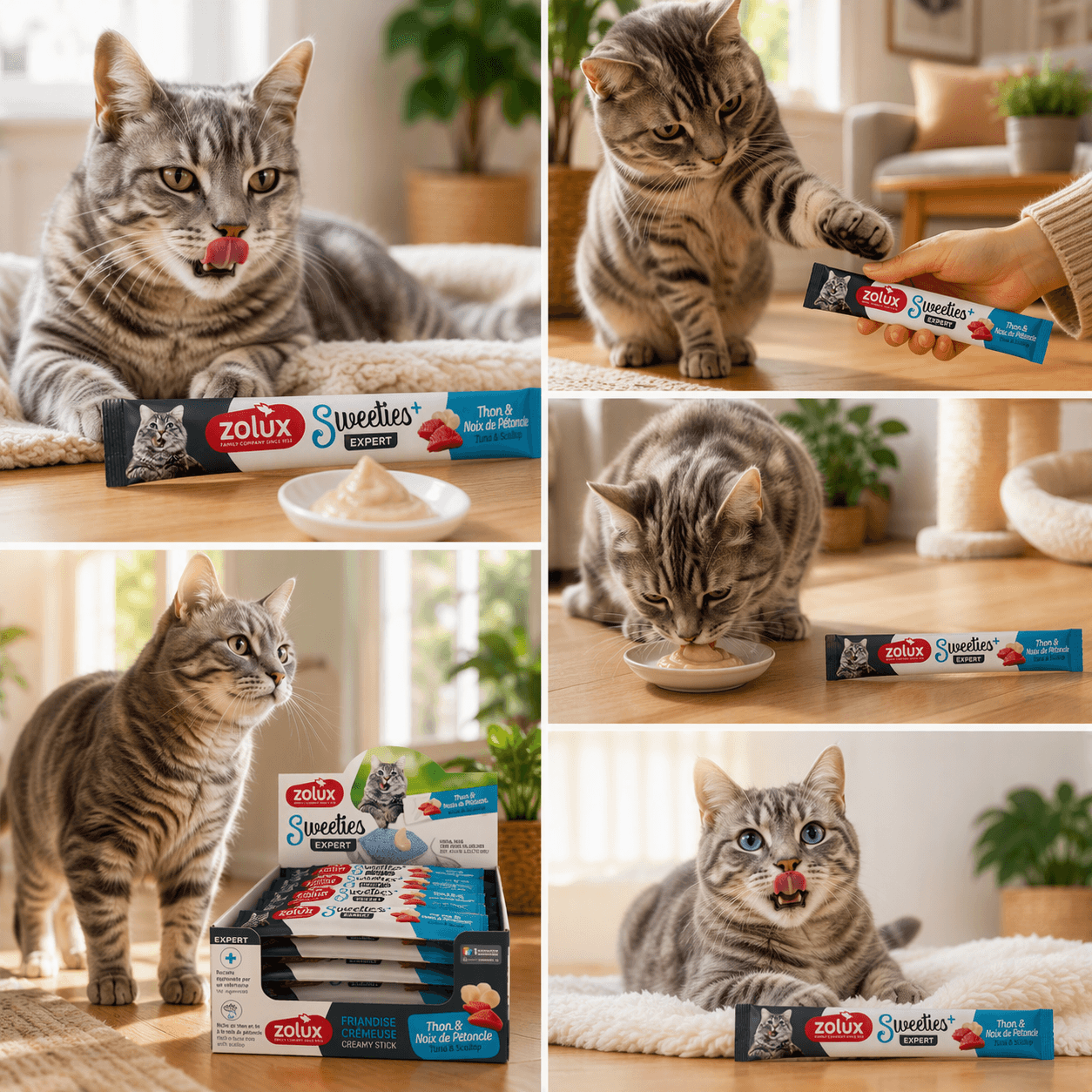 ZOLUX SWEETIES Cremesnack für Katzen mit Thunfisch und Jakobsmuscheln, 14 g – Bild 7
