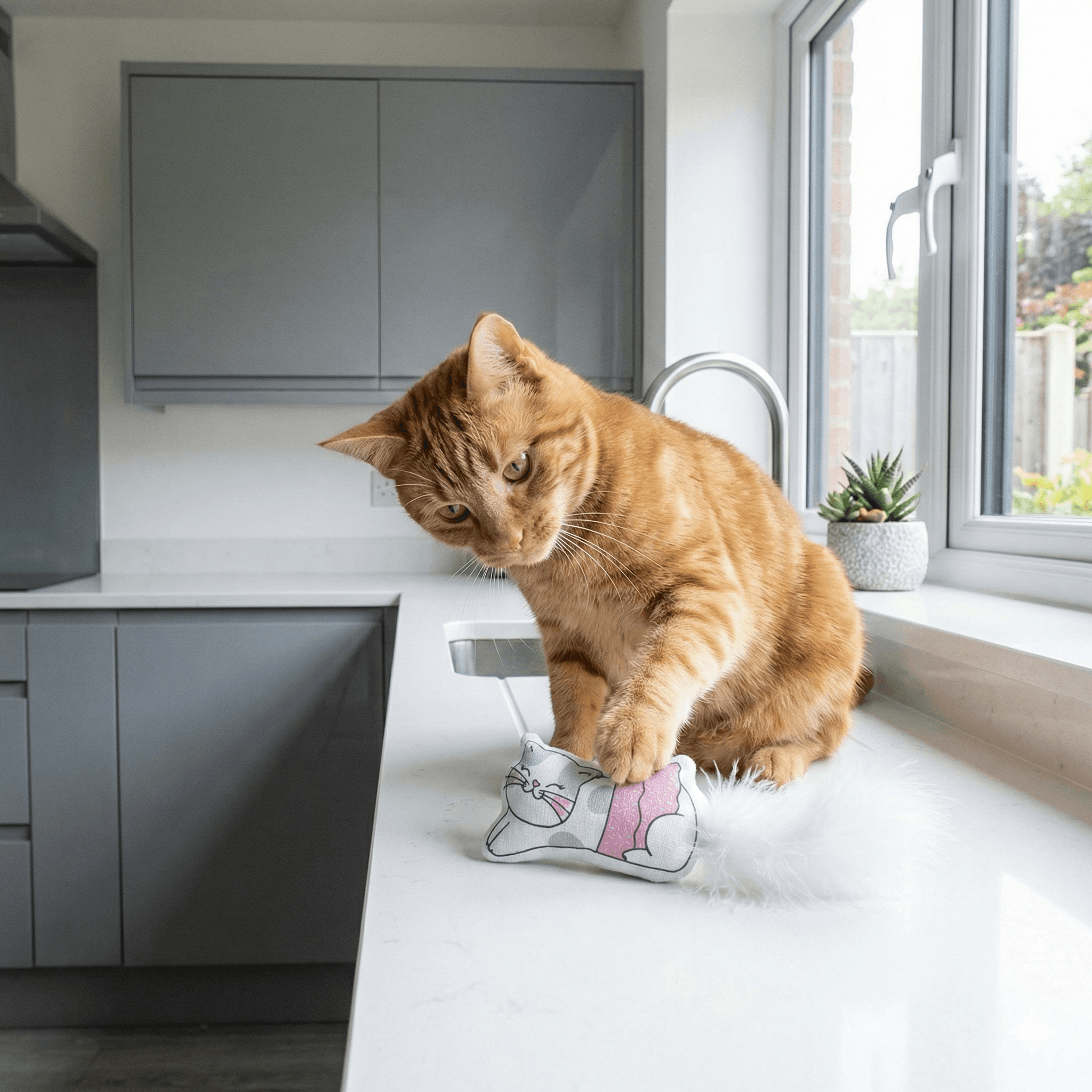 ZOLUX CHATOUILLE Katzenspielzeug, Katze im Tutu mit Federn und Katzenminze, 8 cm – Bild 7