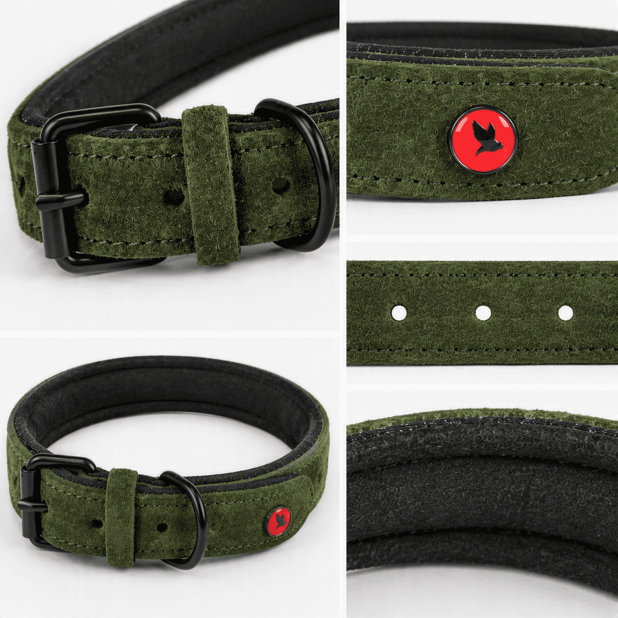 ZOLUX Komfort-Lederhalsband für Hunde, 41–53 cm, 25 mm, grün – Bild 5