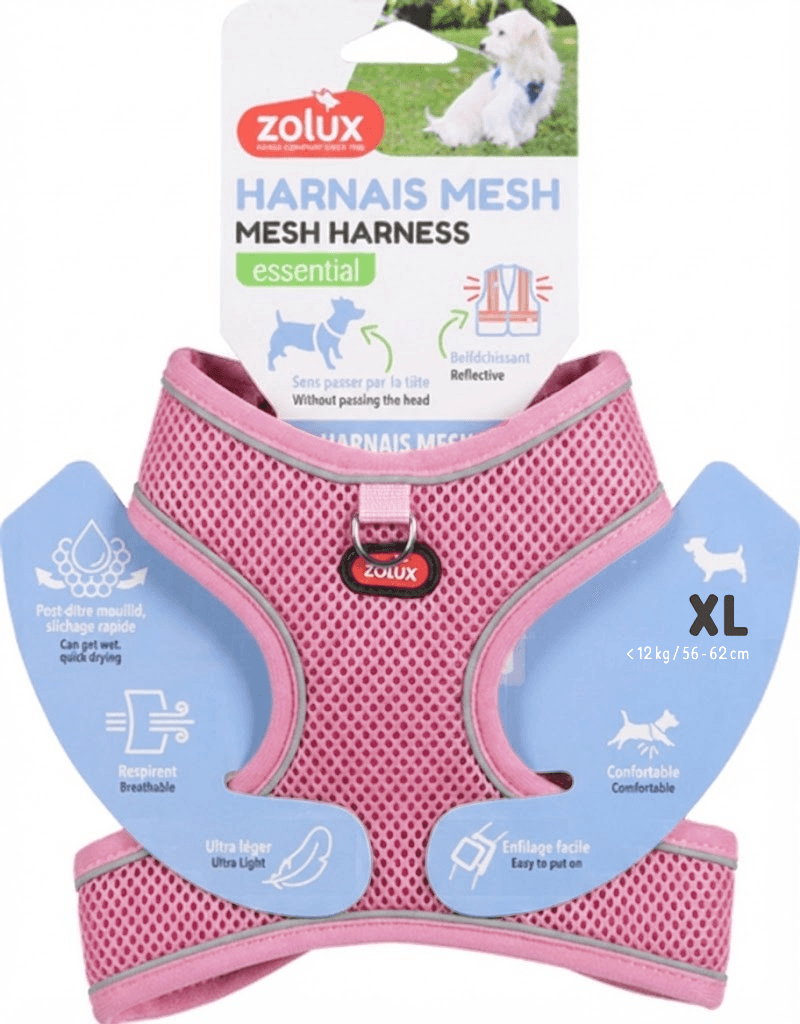 ZOLUX Atmungsaktives Mesh-Hundegeschirr, Größe XL, rosa – Bild 4
