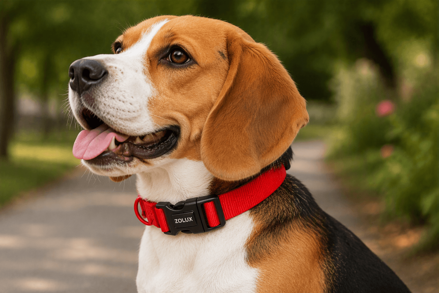 ZOLUX Klassisches Nylon-Hundehalsband, 26–39 cm, 15 mm, rot – Bild 7