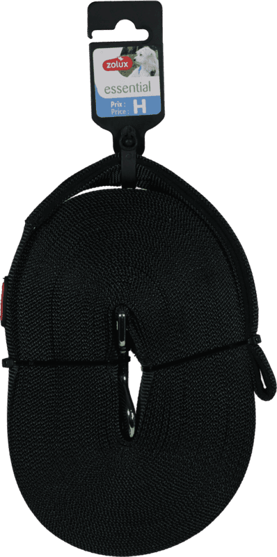 ZOLUX Lange Gurtbandleine für Hunde, 15 m, 20 mm, schwarz – Bild 1