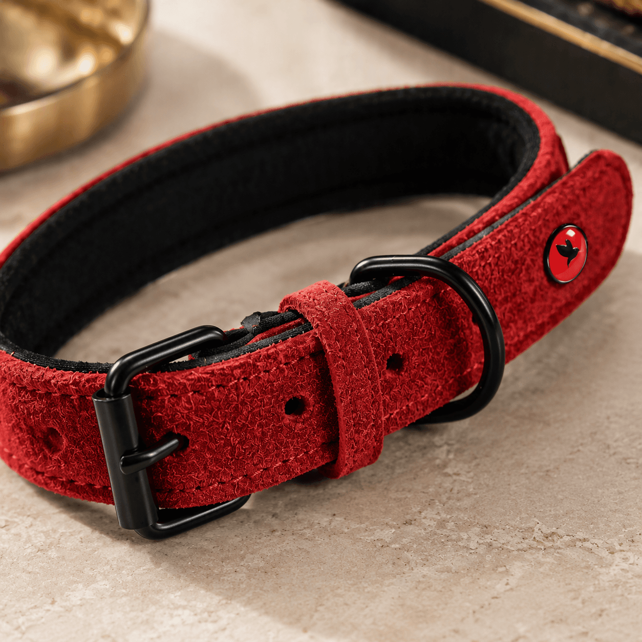 ZOLUX Komfort-Lederhalsband für Hunde, 38–48 cm, 25 mm, rot – Bild 6