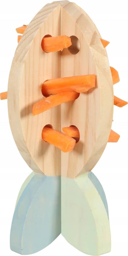 ZOLUX COSY Holz-Snackspielzeug in Karottenform für Kaninchen und Meerschweinchen 6 × 6 × 14 cm – Bild 2