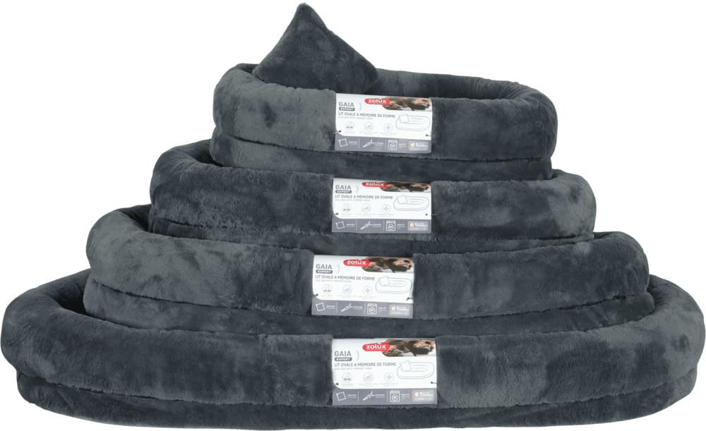 ZOLUX Ovales Hundebett GAIA mit Memory-Schaum, 70 cm, grau – Bild 7