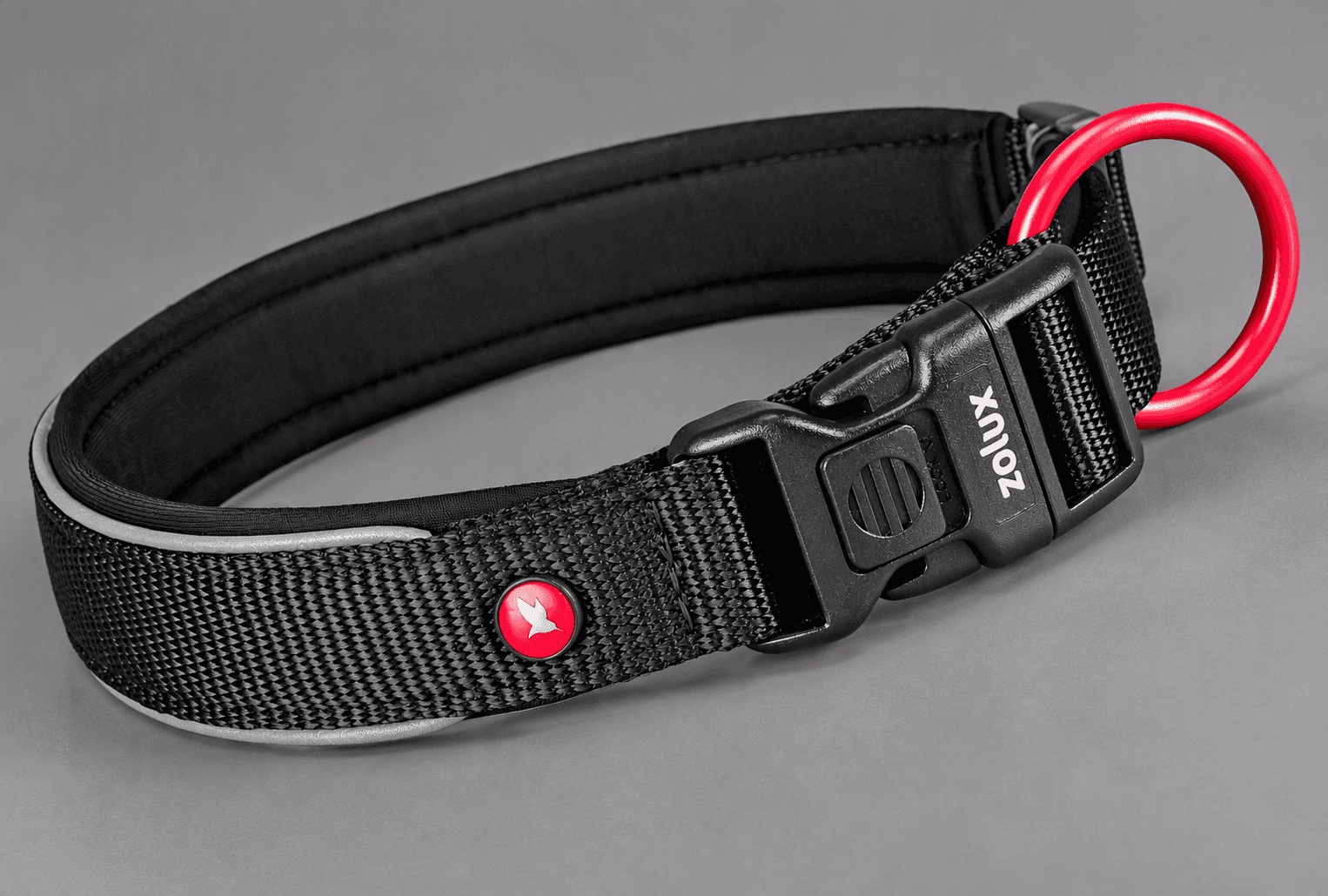 ZOLUX Premium-Nylon-Hundehalsband, Größe L, 45–50 cm, 25 mm, schwarz – Bild 8