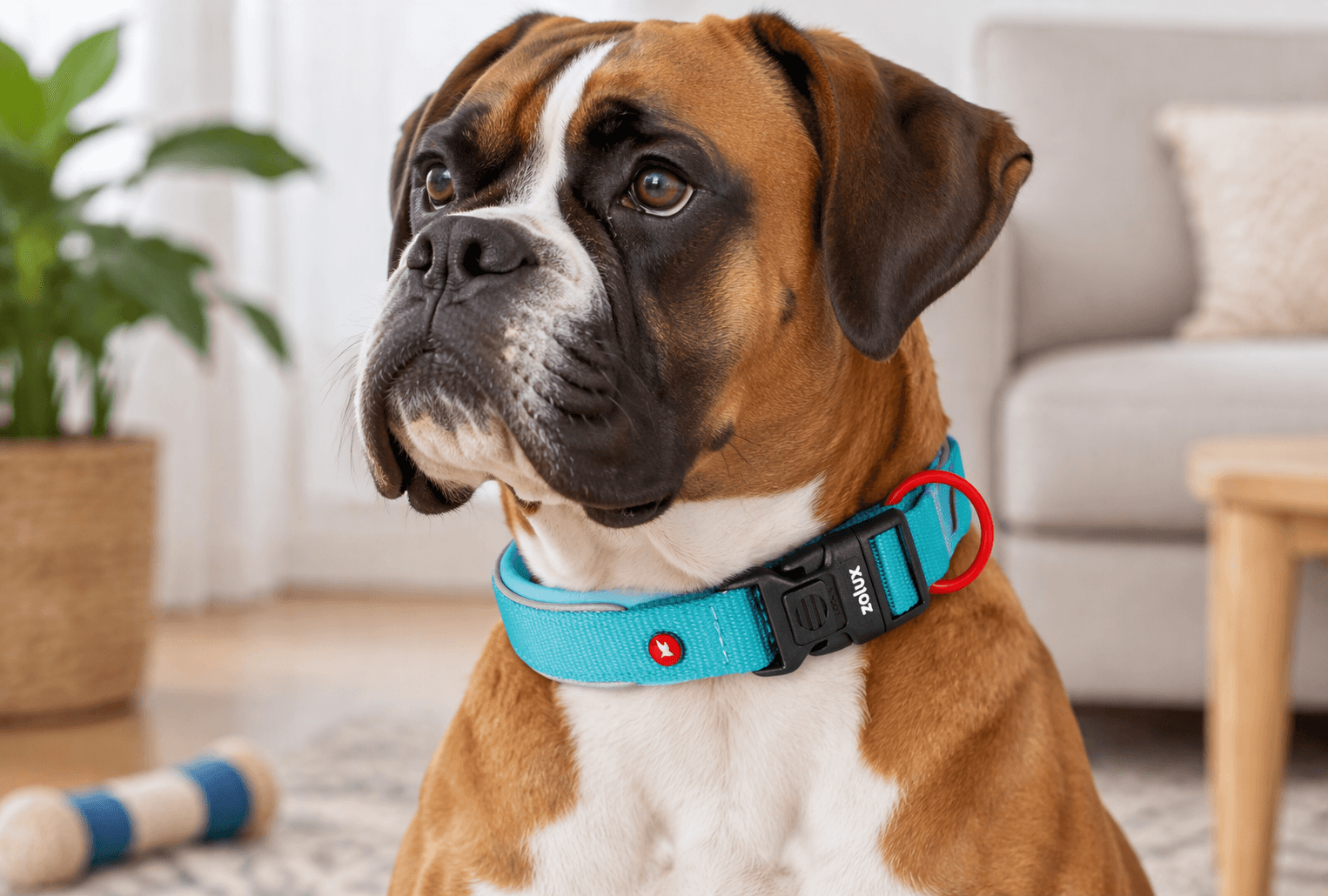ZOLUX Premium-Nylon-Hundehalsband, Größe XL, 50–55 cm, 25 mm, türkis – Bild 7