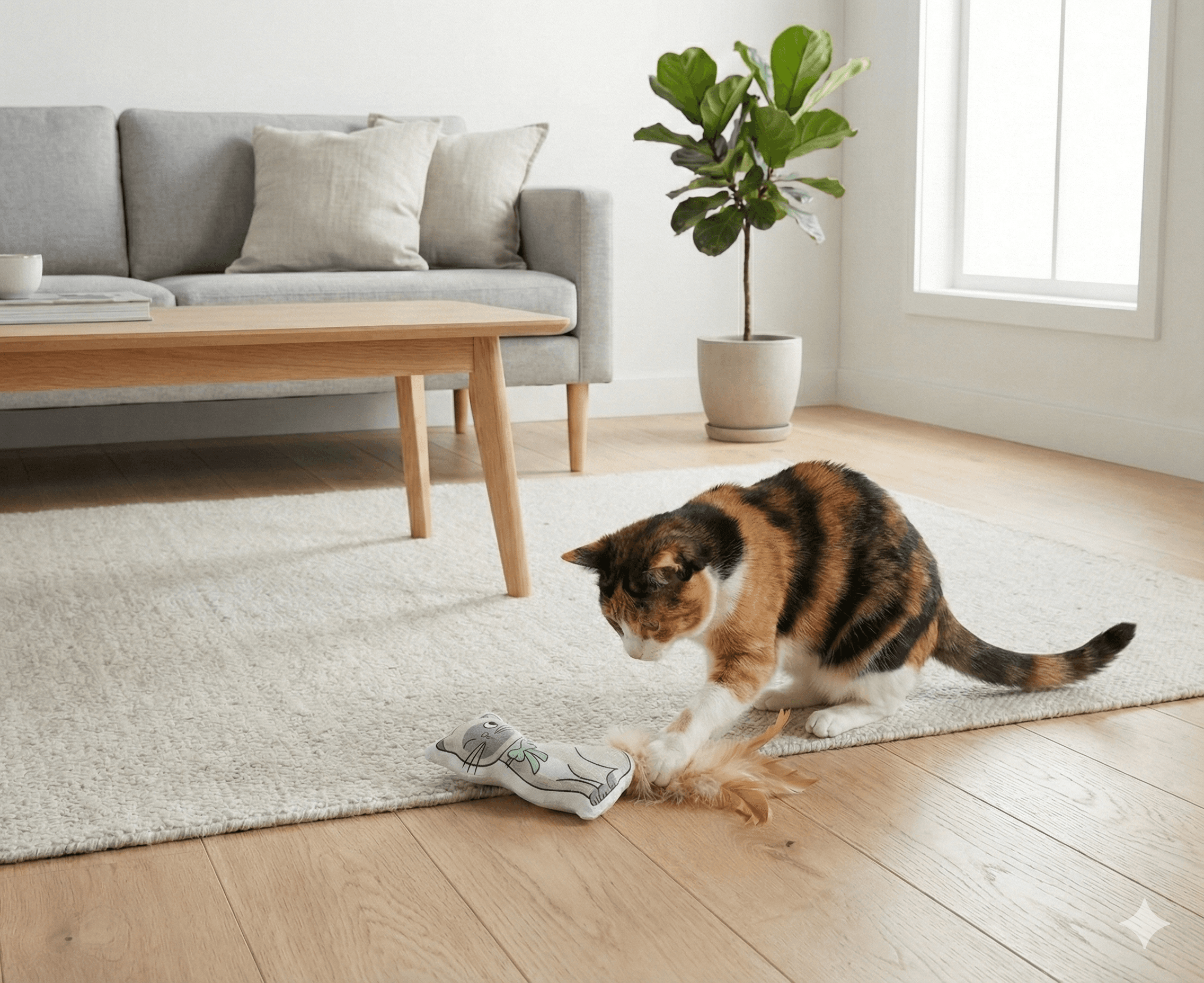 ZOLUX CHATOUILLE Katzenspielzeug, Katze mit Fliege, Federn und Katzenminze, 7,5 cm – Bild 6