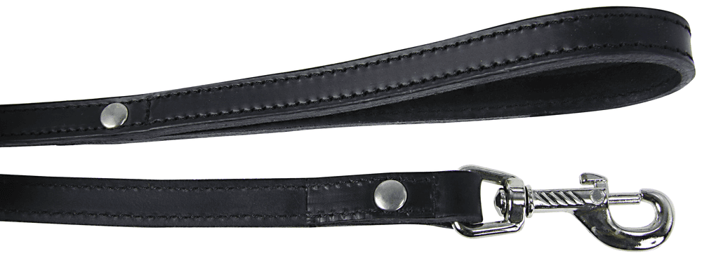 ZOLUX Verstärkte Hundeleine aus Doppel-Leder, 1 m / 16 mm, schwarz – Bild 1