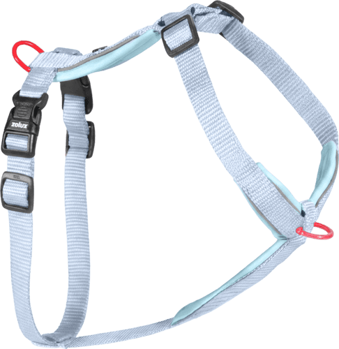 ZOLUX Premium-Nylon-Hundegeschirr, Größe L/XL, 65–97 cm, 25 mm, hellblau – Bild 2