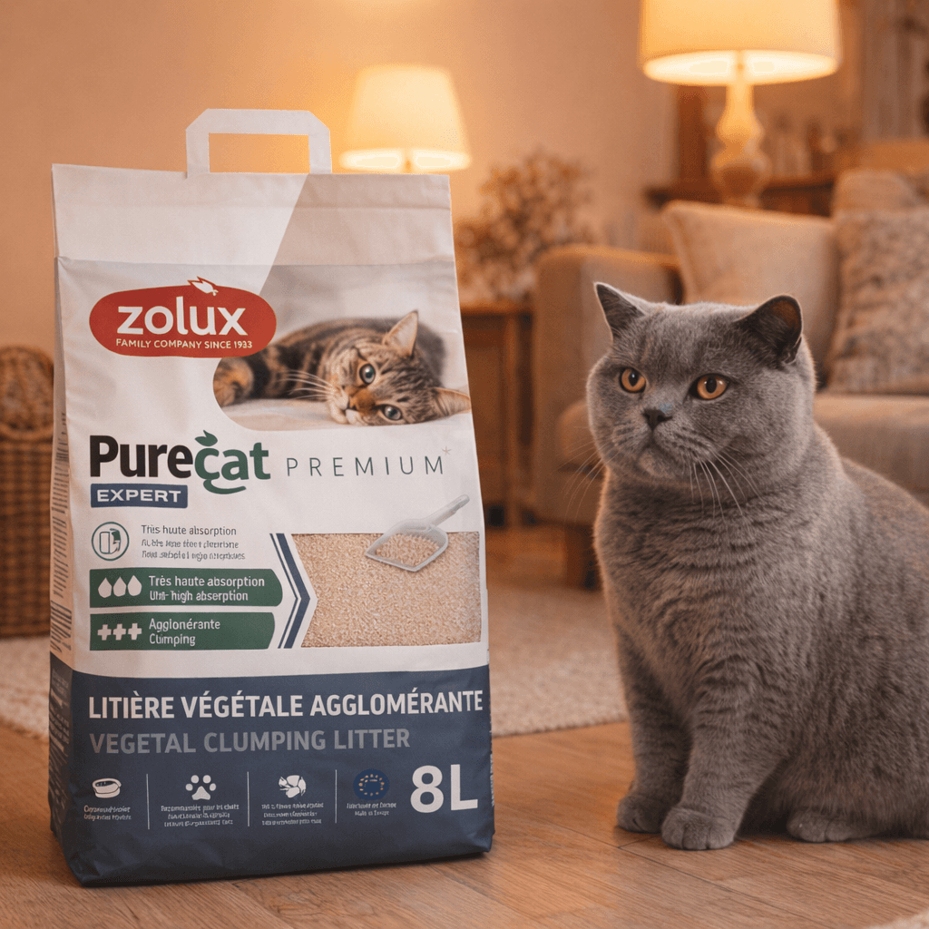 ZOLUX PURECAT Premium natürliche pflanzliche Klumpstreu, 8 l – Bild 6