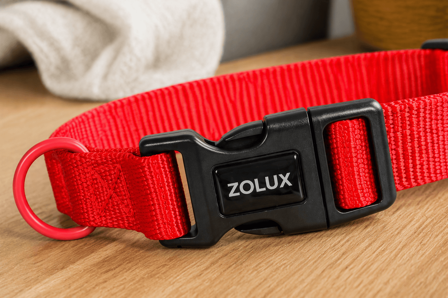 ZOLUX Klassisches Nylon-Hundehalsband, 37–58 cm, 25 mm, rot – Bild 5