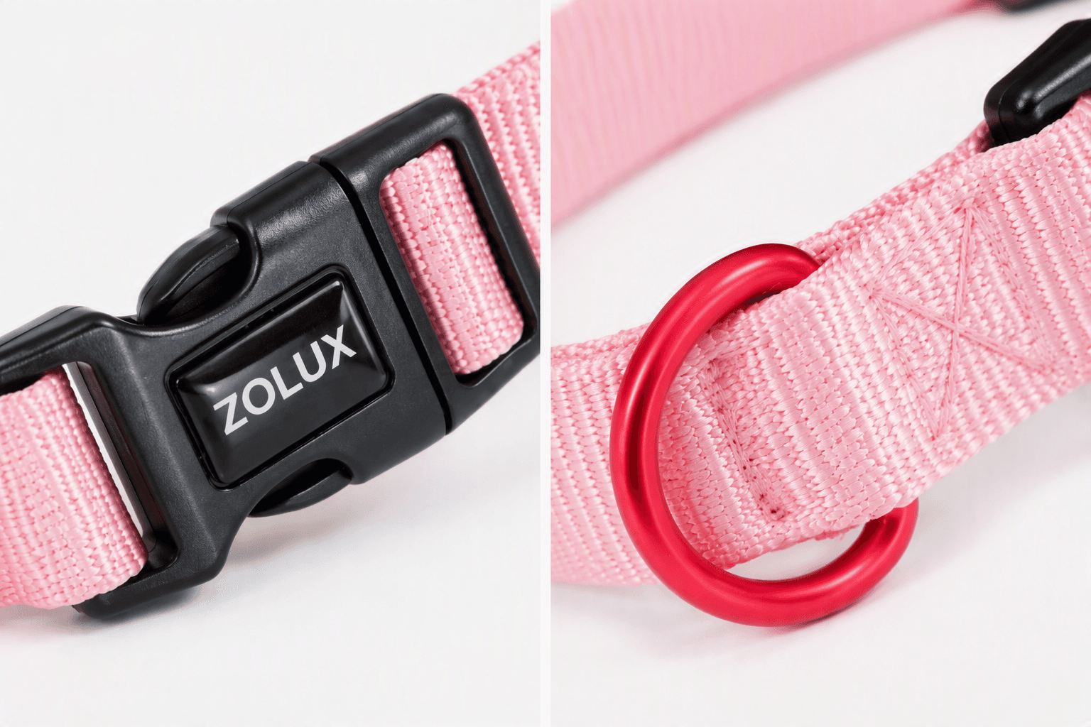 ZOLUX Klassisches Nylon-Hundehalsband, 26–39 cm, 15 mm, rosa – Bild 6