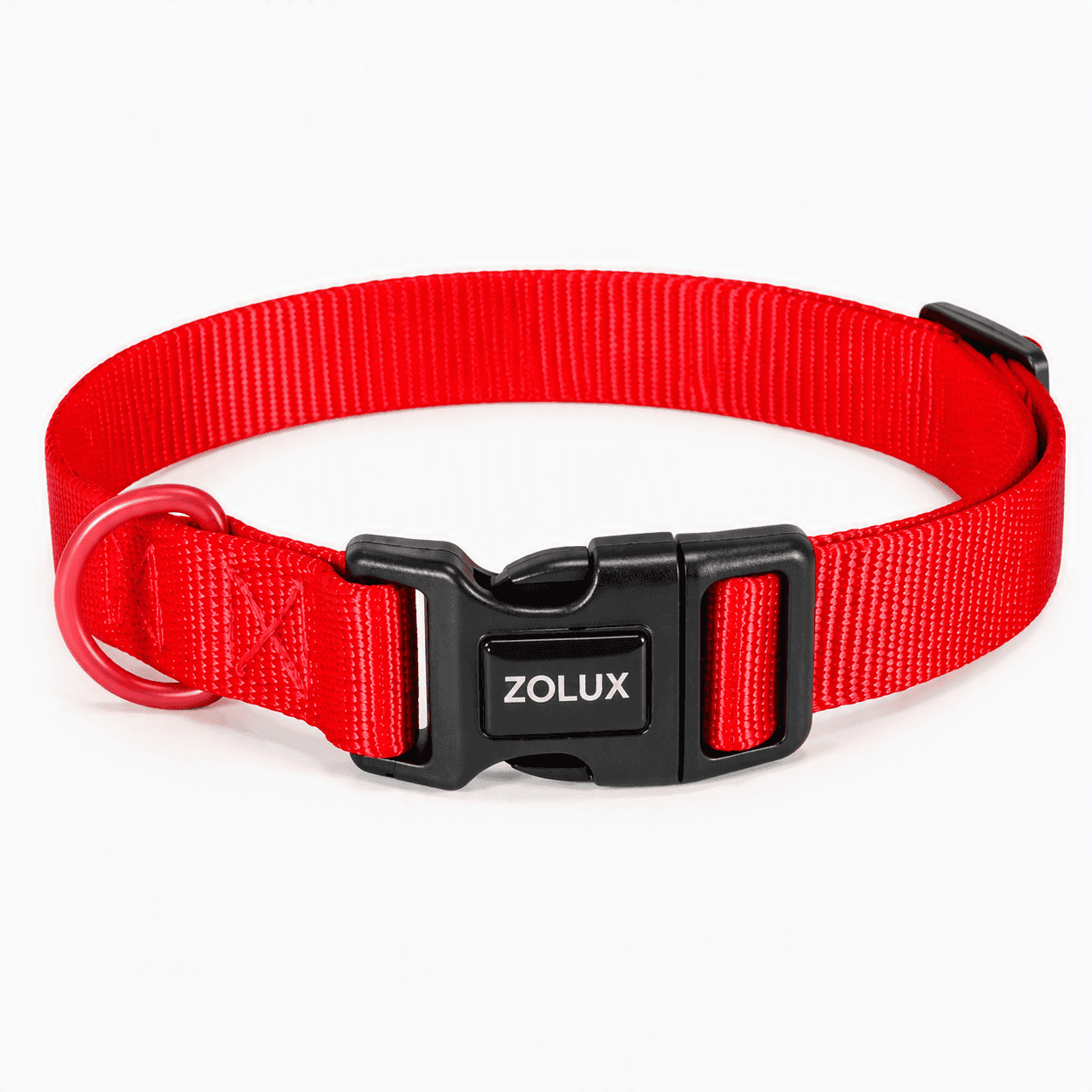 ZOLUX Klassisches Nylon-Hundehalsband, 37–58 cm, 25 mm, rot – Bild 8