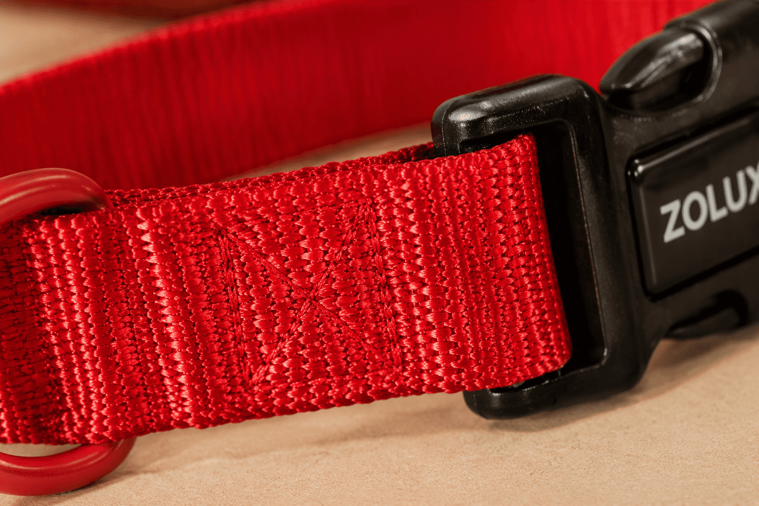 ZOLUX Klassisches Nylon-Hundehalsband, 26–39 cm, 15 mm, rot – Bild 6