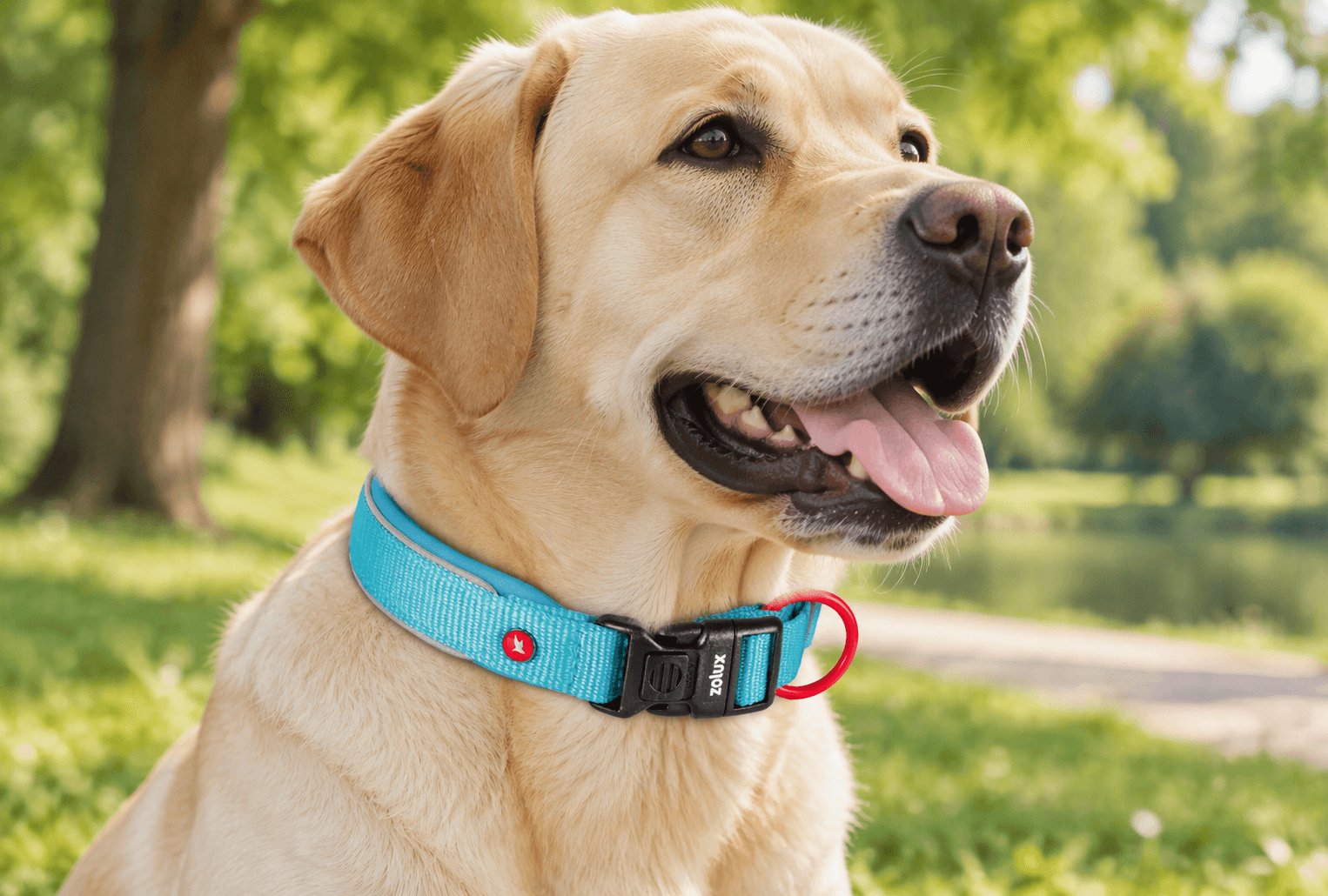 ZOLUX Premium-Nylon-Hundehalsband, Größe M, 40–45 cm, 20 mm, türkis – Bild 7