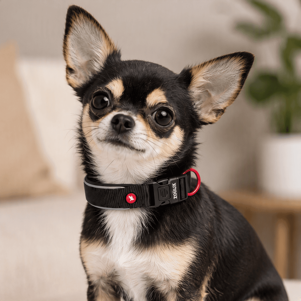ZOLUX Premium-Nylon-Hundehalsband, Größe XXS, 25–30 cm, 15 mm, schwarz – Bild 7