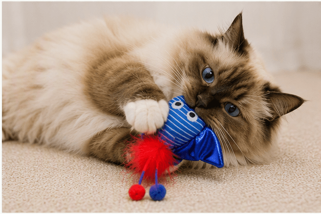 ZOLUX Katzenspielzeug MALO Rochen, 13 cm, blau – Bild 7