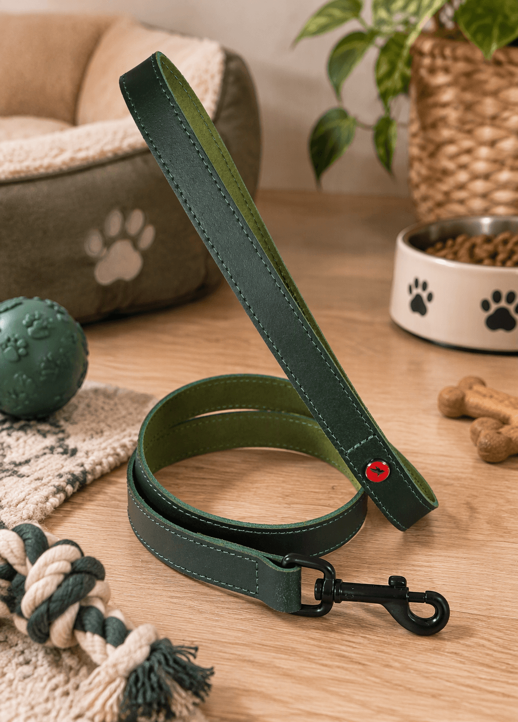 ZOLUX Klassische Lederleine für Hunde, 1 m, 15 mm, grün – Bild 7