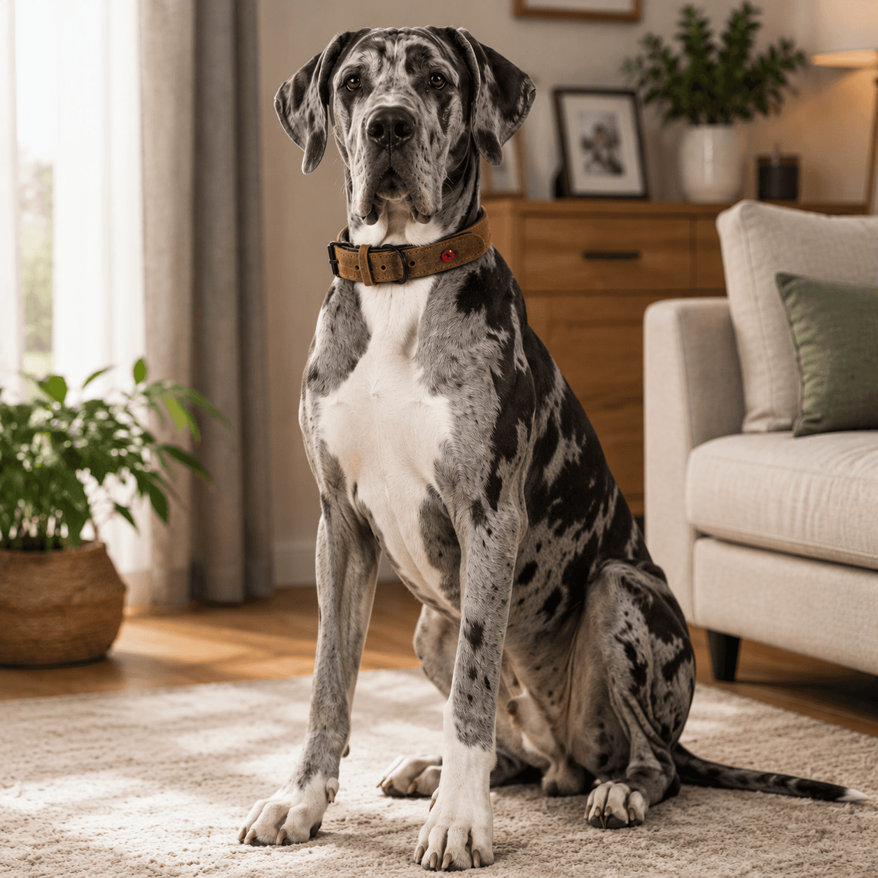 ZOLUX Komfort-Lederhalsband für Hunde, 63–74 cm, 30 mm, braun – Bild 13