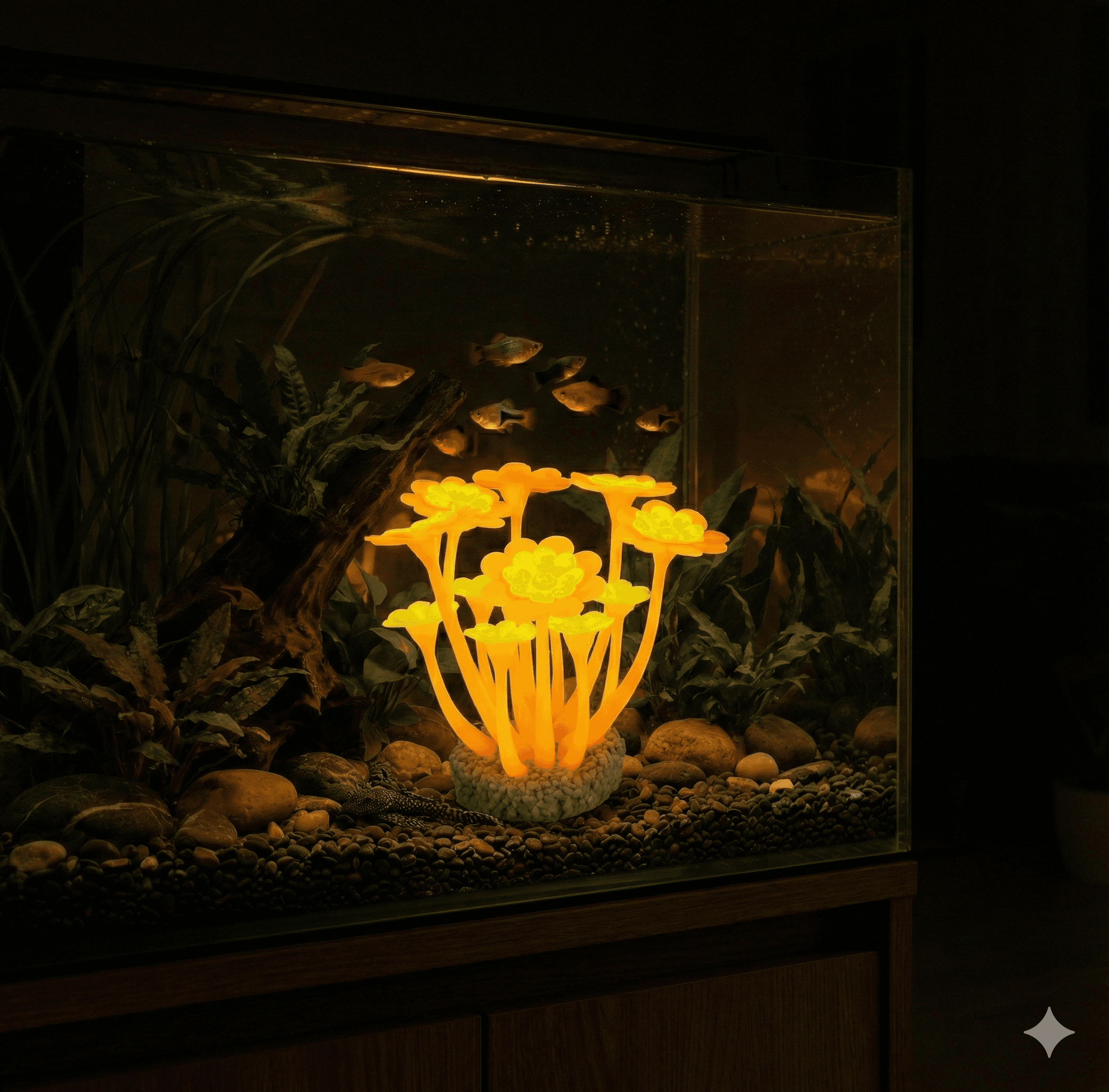 ZOLUX Aquariendekoration FLOWERS 2 orange-gelb fluoreszierend – Bild 14