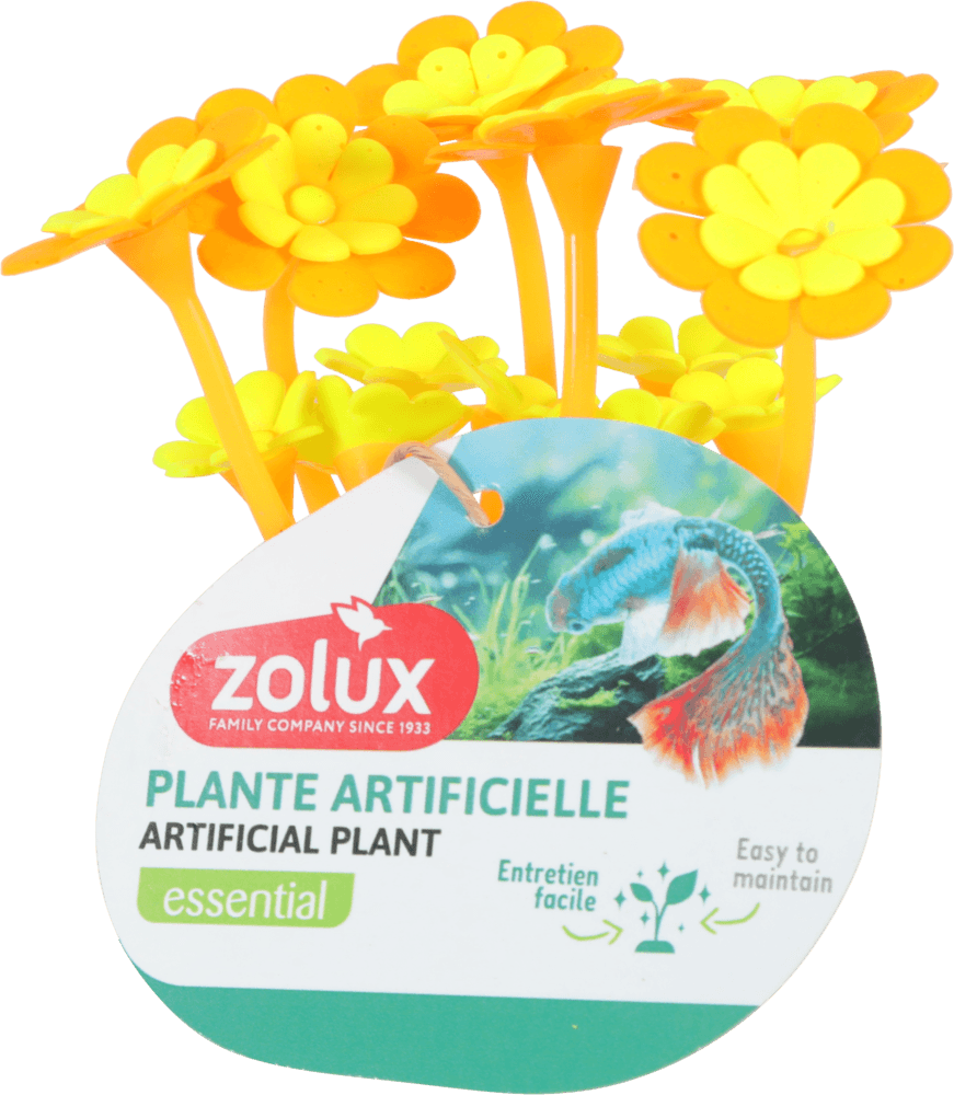 ZOLUX Aquariendekoration FLOWERS 2 orange-gelb fluoreszierend – Bild 2