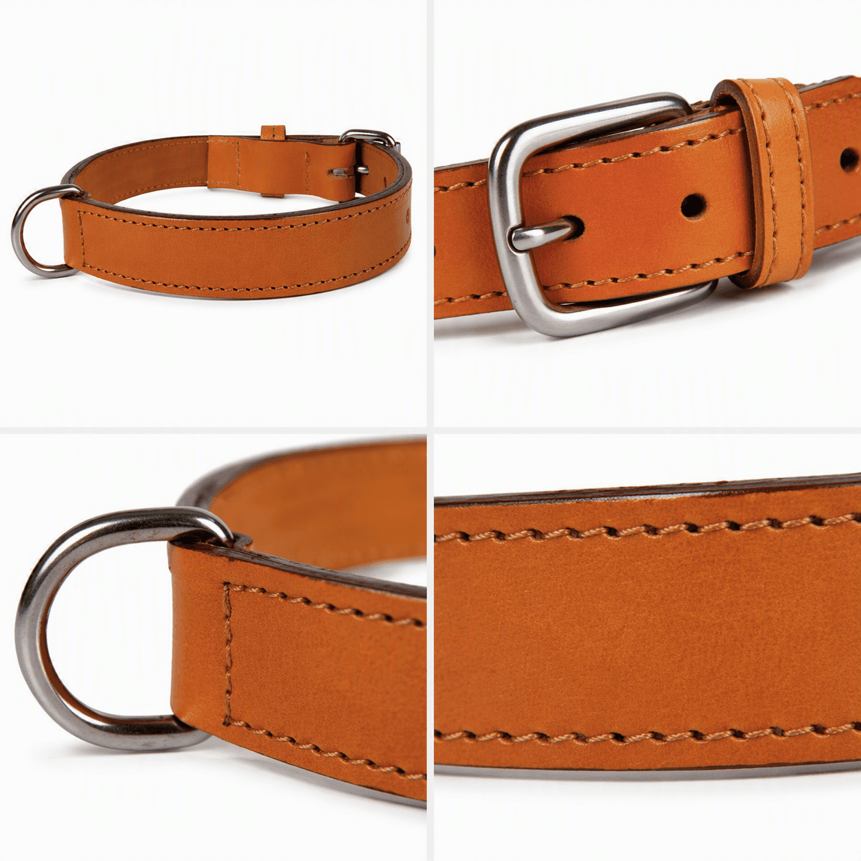 ZOLUX Verstärktes Hundehalsband aus Doppel-Leder, 35 cm, natur – Bild 6