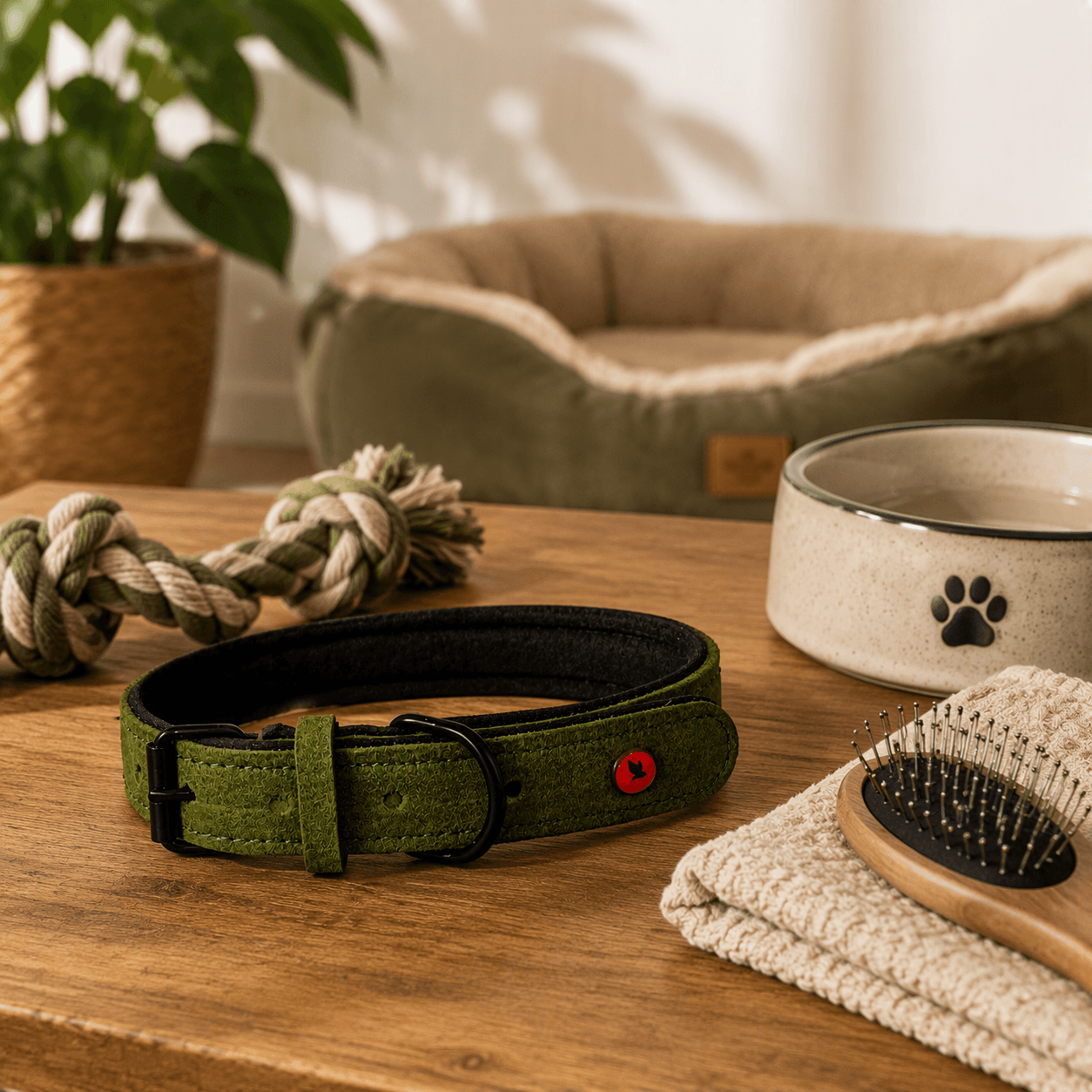 ZOLUX Komfort-Lederhalsband für Hunde, 29–36 cm, 16 mm, grün – Bild 6