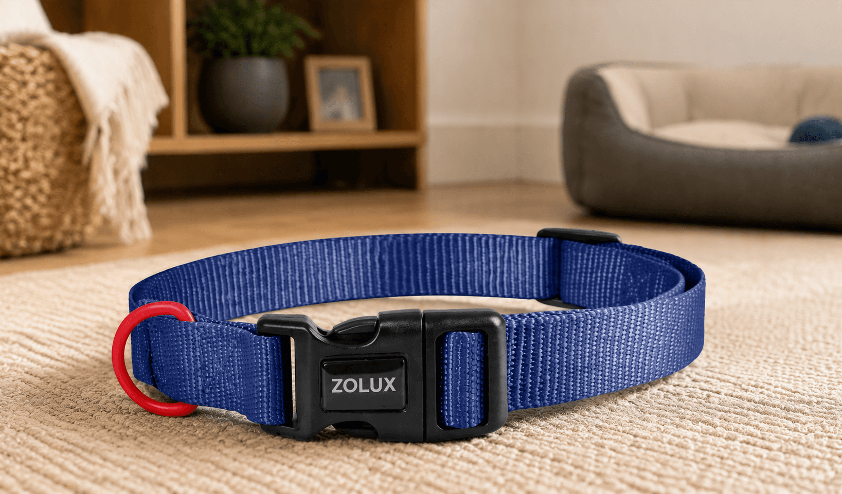 ZOLUX Klassisches Nylon-Hundehalsband, 26–39 cm, 15 mm, marineblau – Bild 4