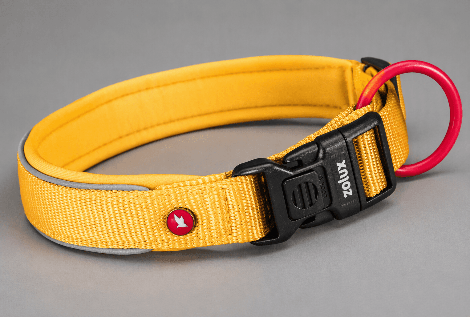 ZOLUX Premium-Nylon-Hundehalsband, Größe L, 45–50 cm, 25 mm, gelb – Bild 8