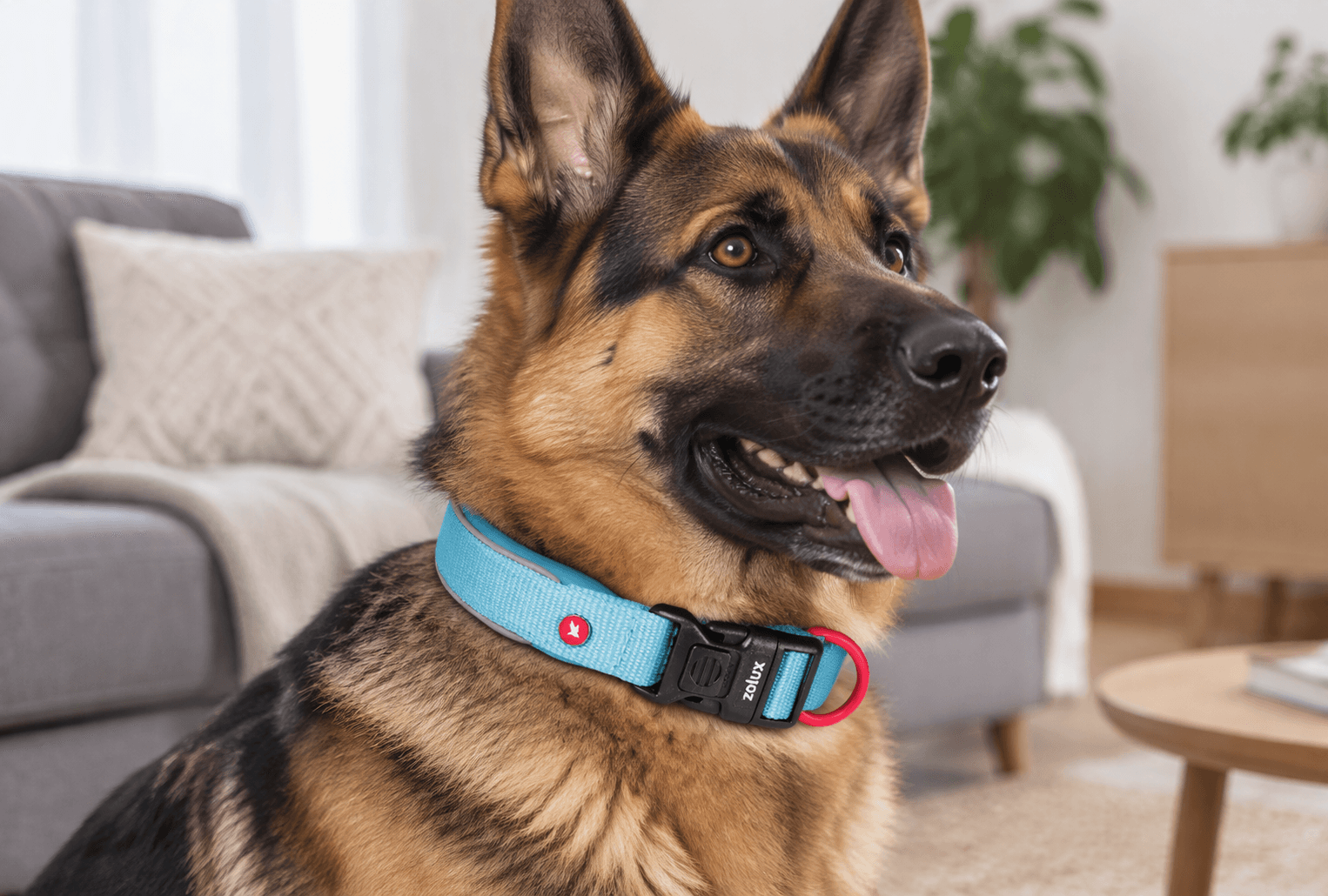 ZOLUX Premium-Nylon-Hundehalsband, Größe L, 45–50 cm, 25 mm, türkis – Bild 7