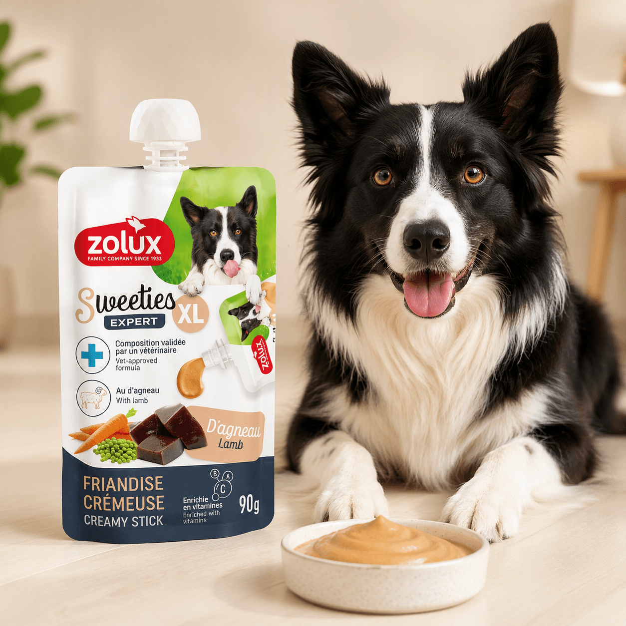 ZOLUX SWEETIES XL Cremiger Hundesnack mit Lamm 90 g – Bild 8