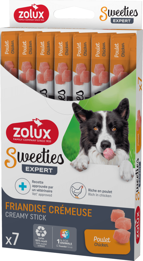 ZOLUX SWEETIES Cremiger Hundesnack mit Huhn 7 x 14 g – Bild 2
